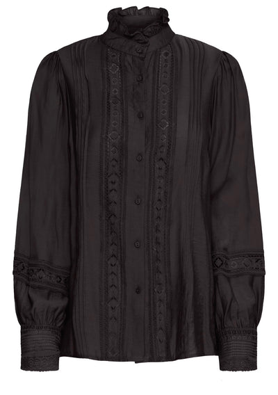 Bisou Project High Neck Crochet Lace Shirt- Ashanti