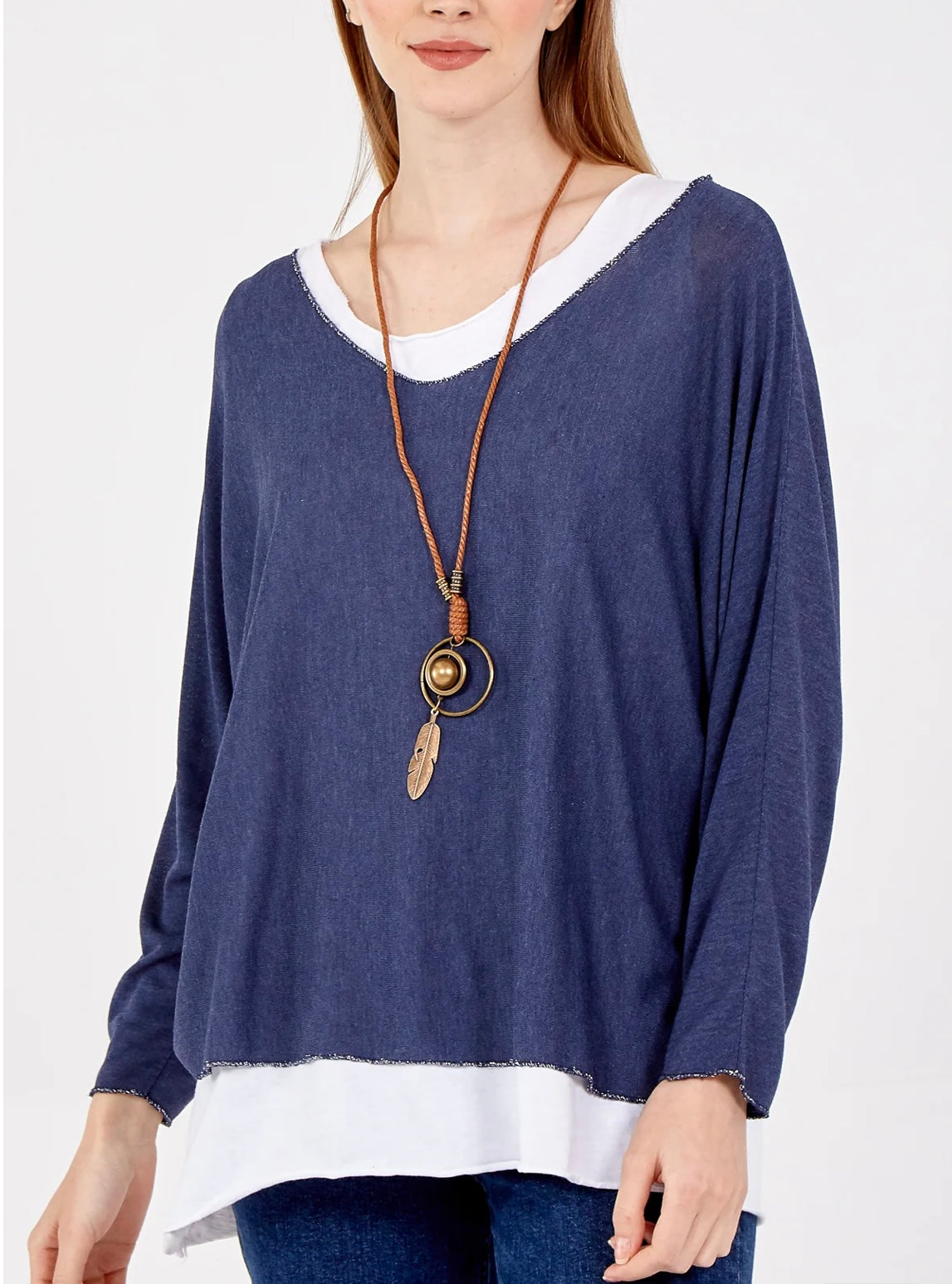 Necklace Double Layer Cotton Top- Mirella