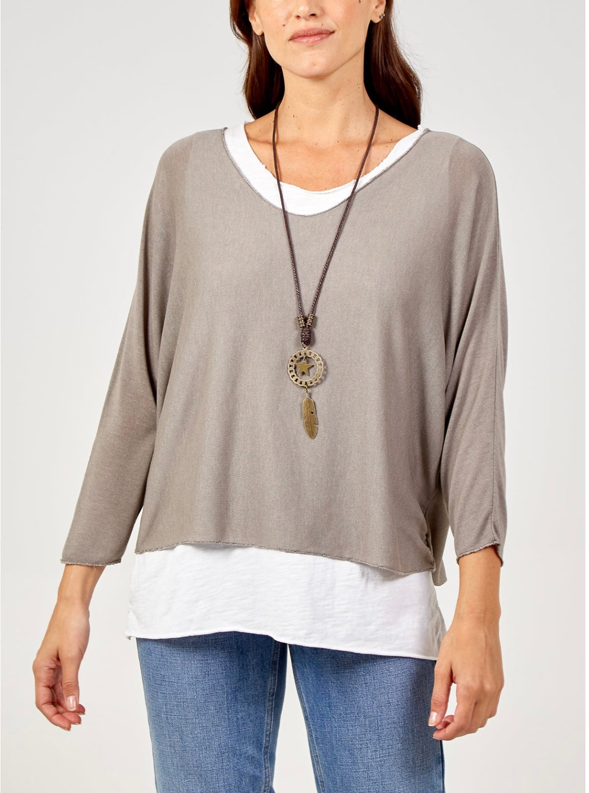 Necklace Double Layer Cotton Top- Mirella