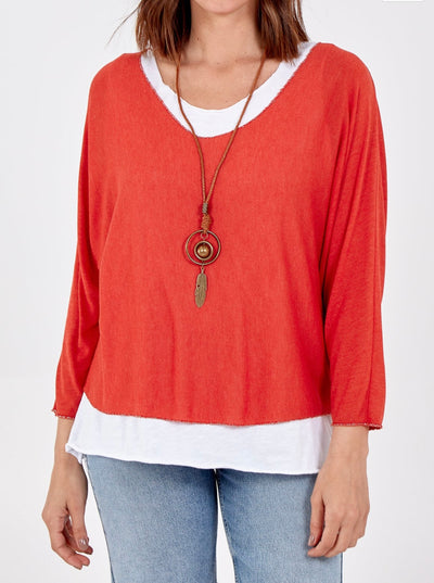 Necklace top in red 