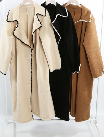 Blanket Stitching Long Coat- Sia