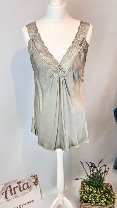 Lace Strap Satin Camisole-Siena