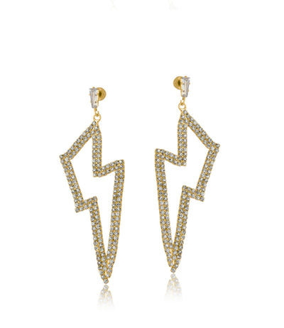 Lightening Diamante Bolt Earrings- Demetra