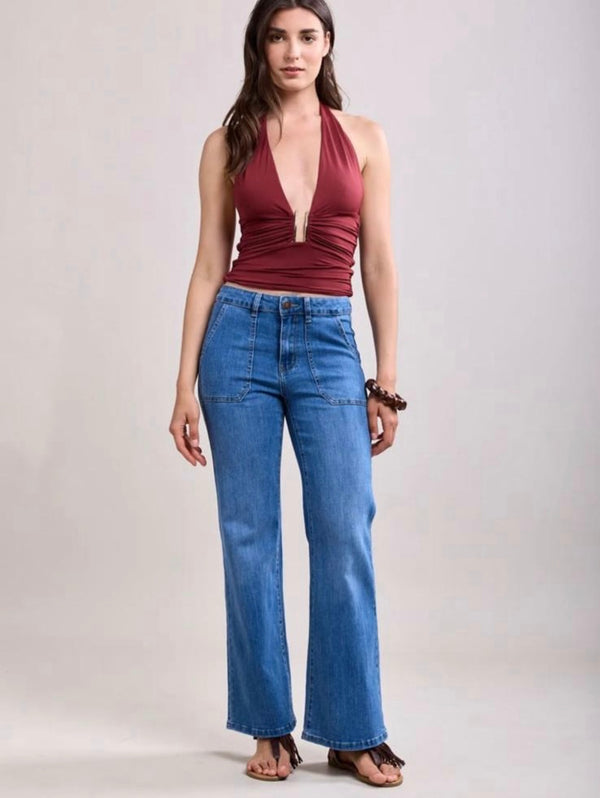 Toxik3 Paris Flare Jeans- Fleur