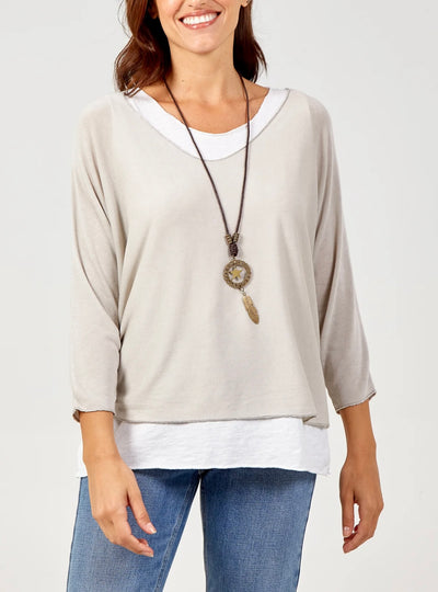 Necklace Double Layer Cotton Top- Mirella