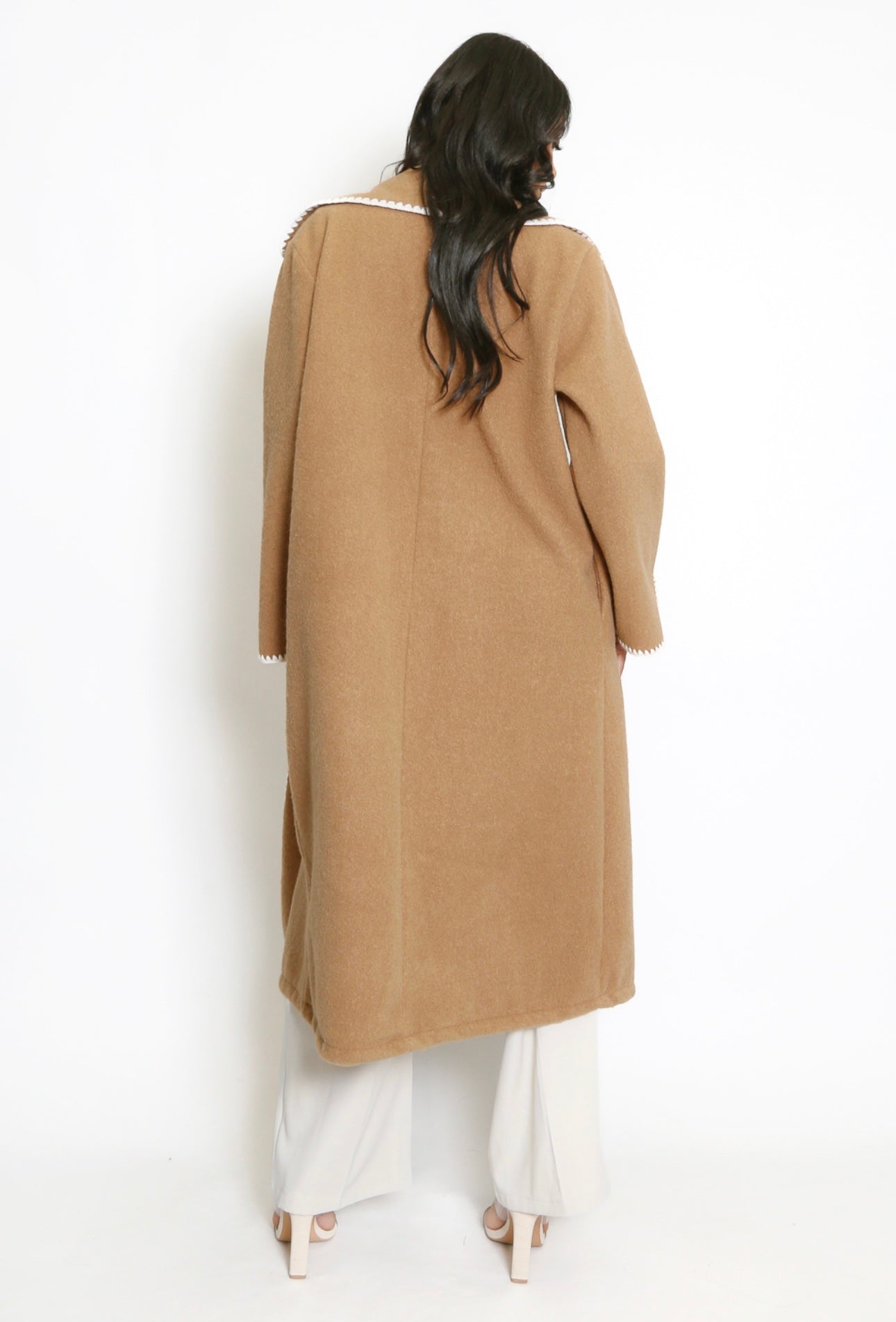 Blanket Stitching Long Coat- Sia