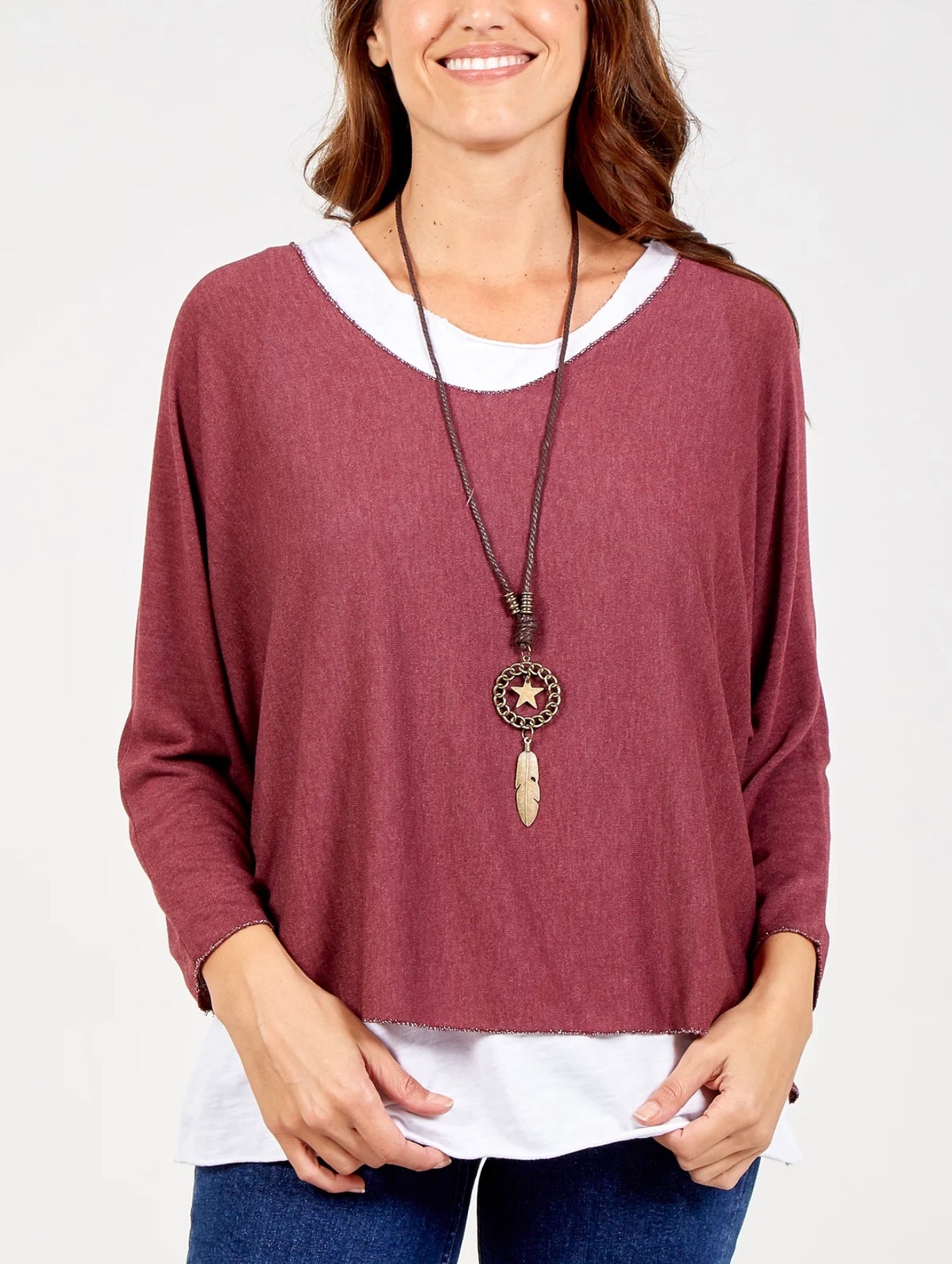 Necklace Double Layer Cotton Top- Mirella