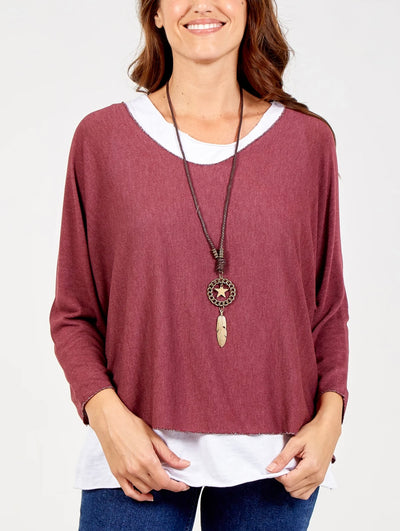 Necklace Double Layer Cotton Top- Mirella