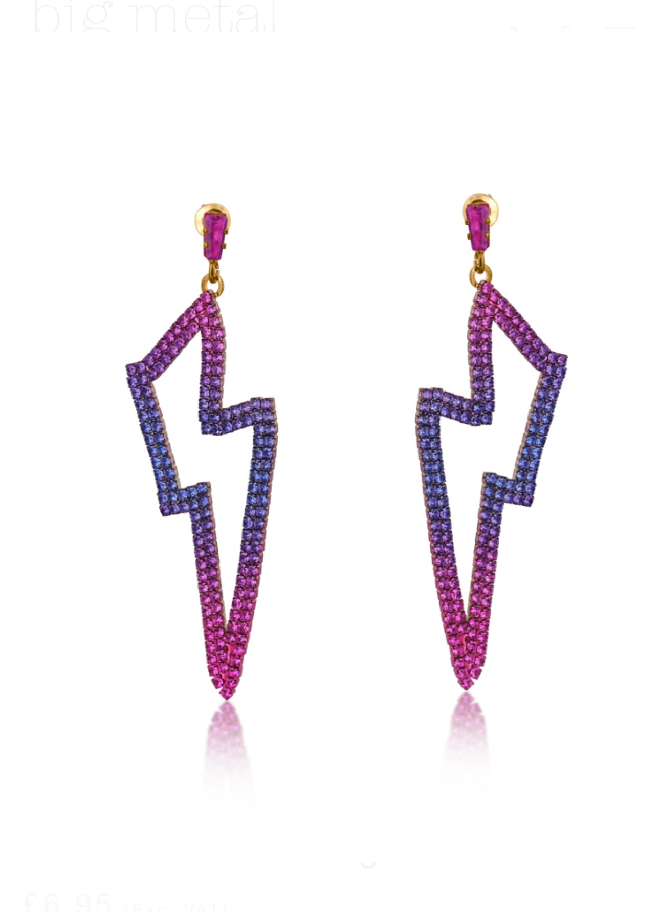 Lightening Diamante Bolt Earrings- Demetra