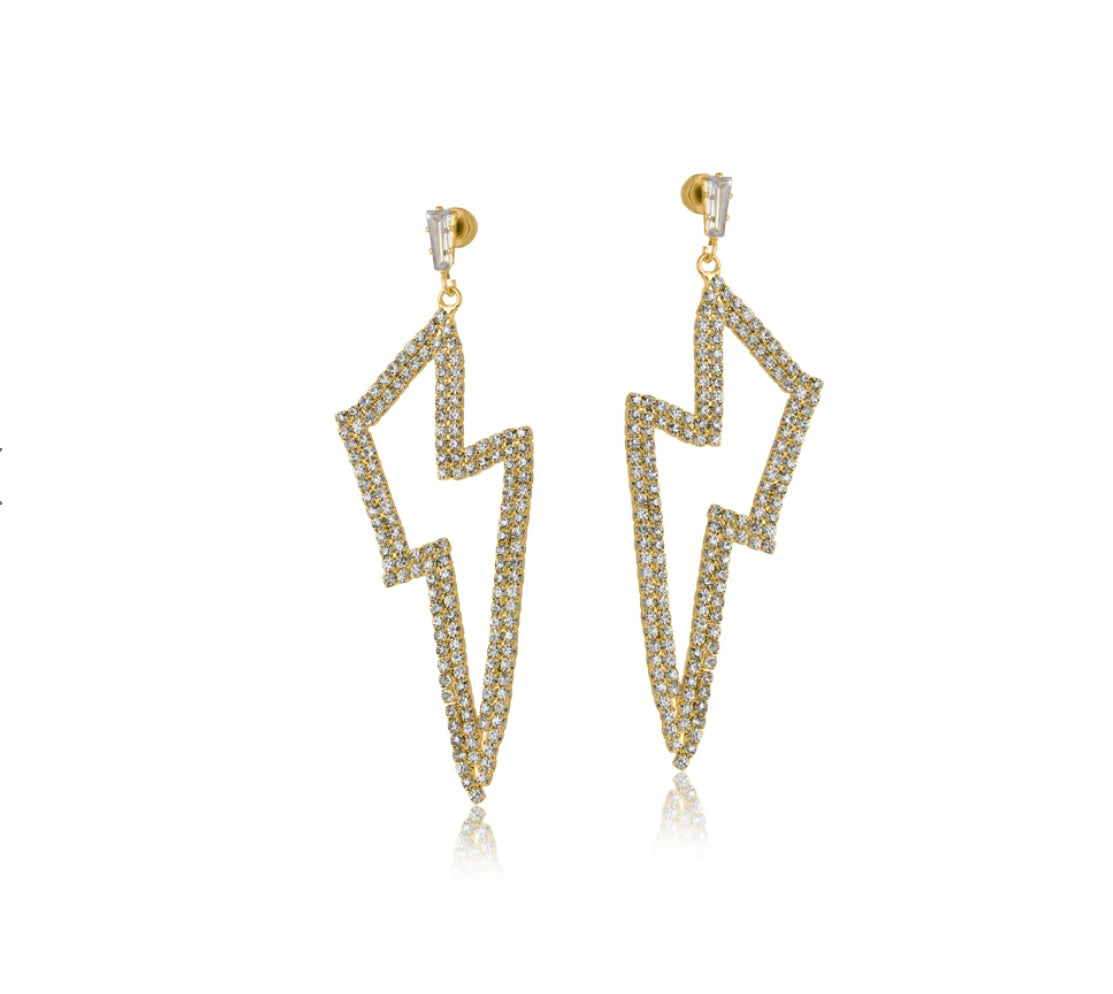 Lightening Diamante Bolt Earrings- Demetra