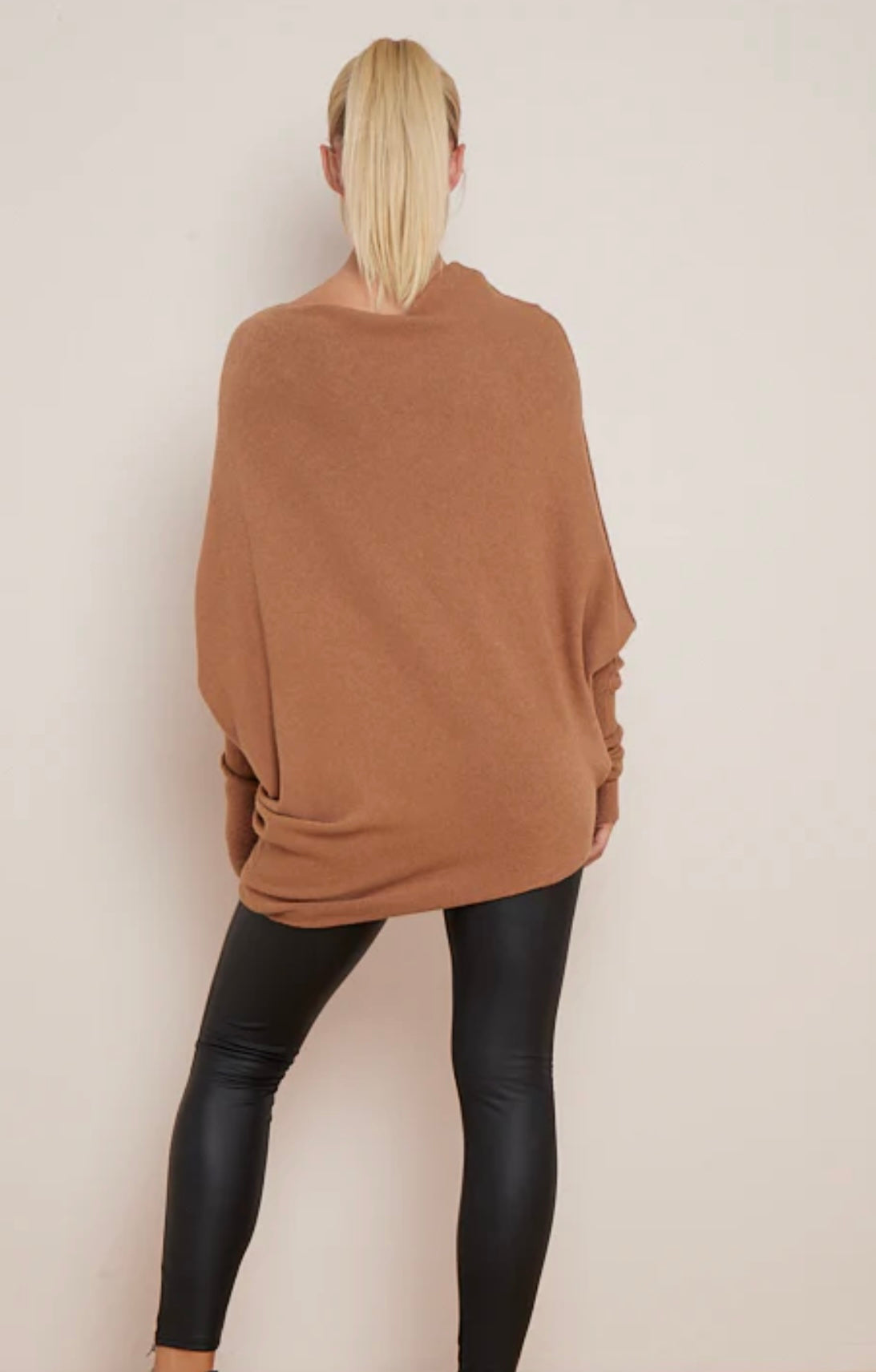 Soft Knit Asymmetric Draped Jumper - Giada