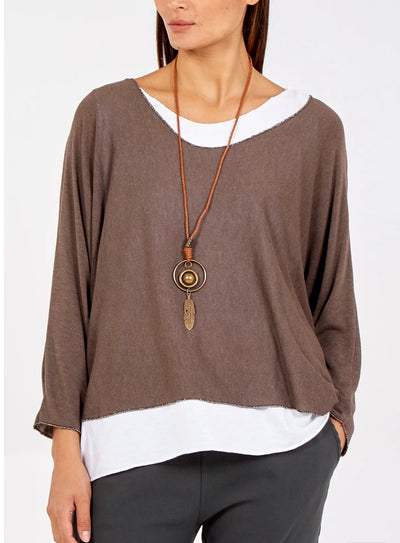 Necklace Double Layer Cotton Top- Mirella