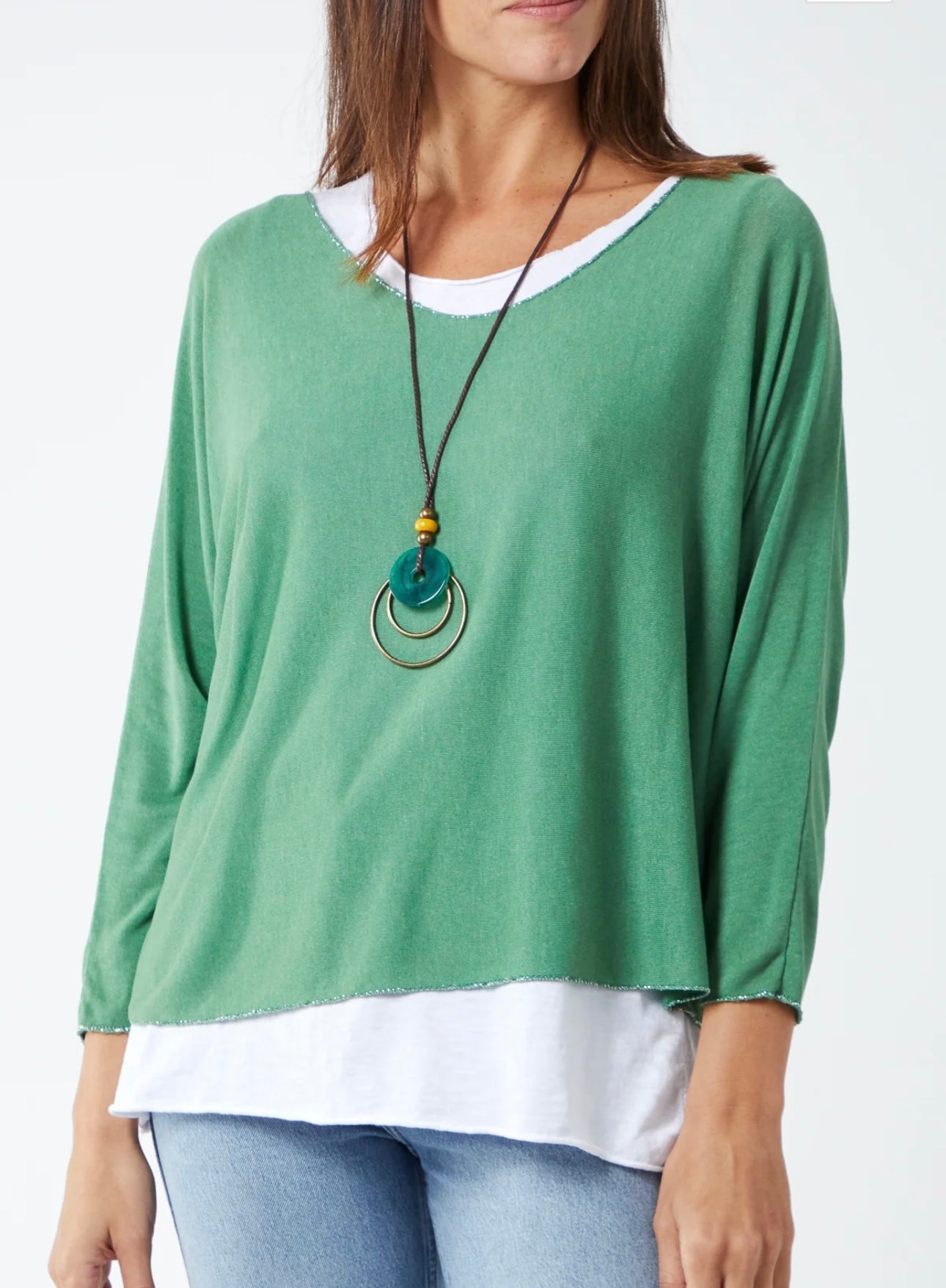 Necklace Double Layer Cotton Top- Mirella