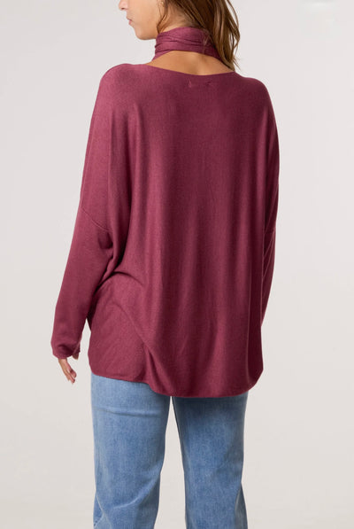 Wool Blend Crew Neck Jumper & Scarf- Intreccio