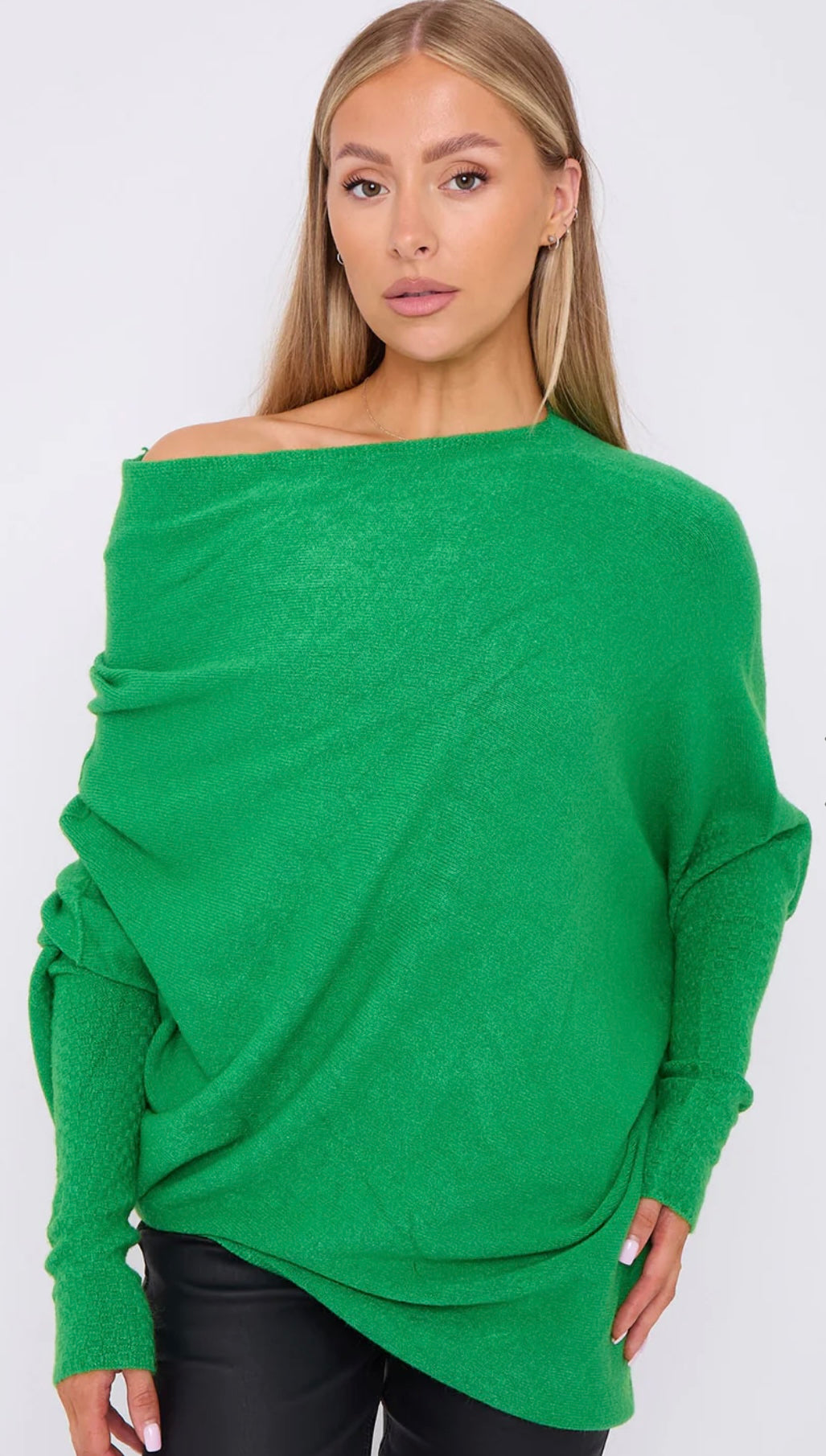 Soft Knit Asymmetric Draped Jumper - Giada