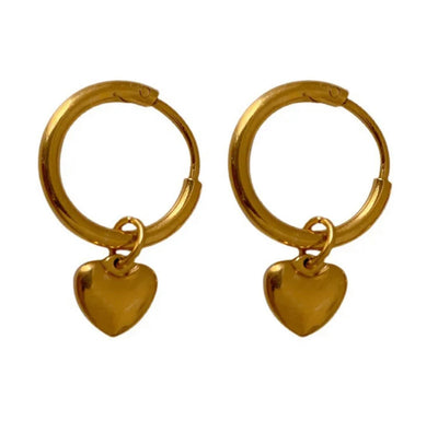 Vintage Heart Shape Drop Earrings- Cuore D’oro
