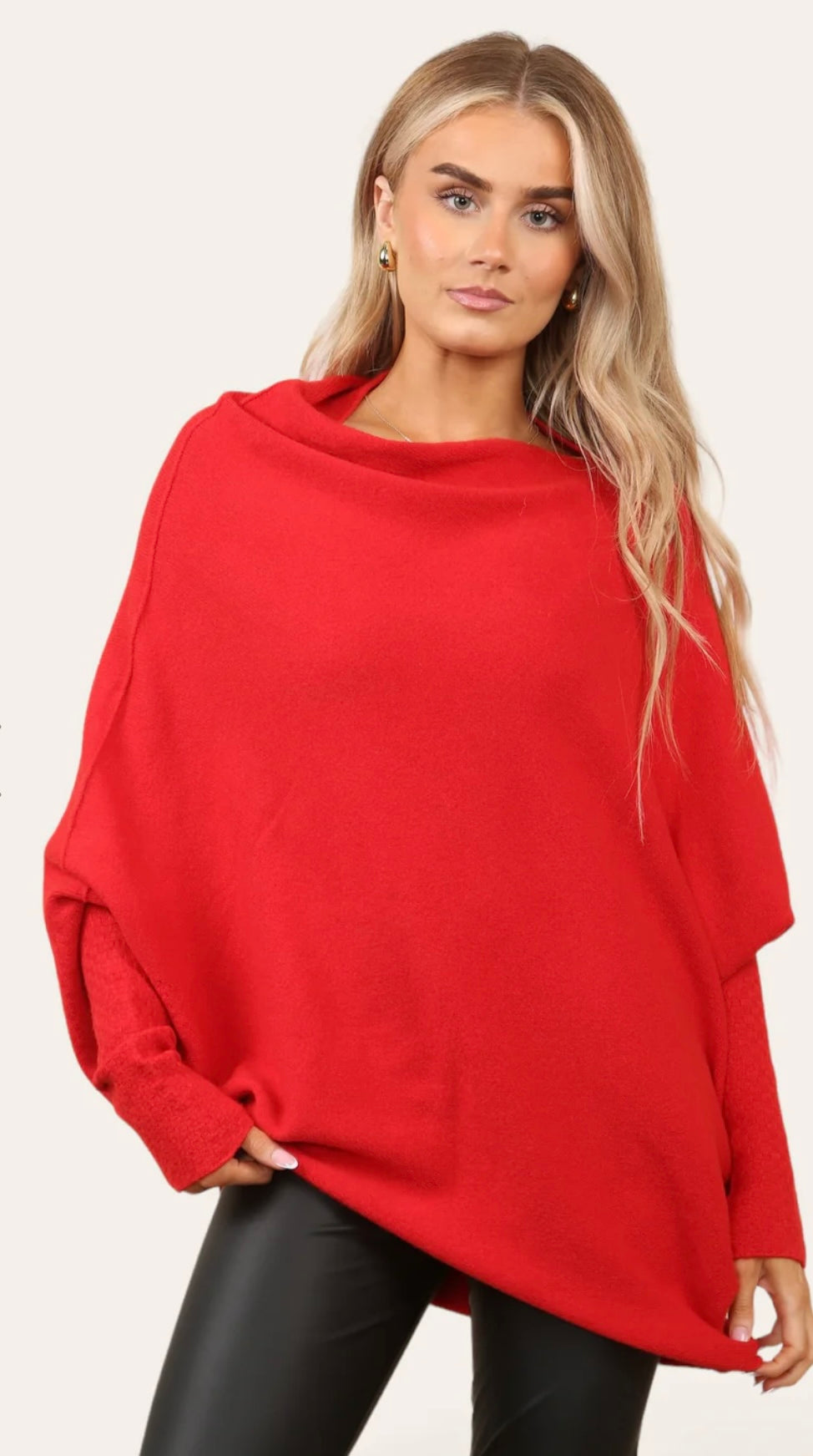 Soft Knit Asymmetric Draped Jumper - Giada