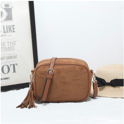 Faux Suede Crossbody Bag- Malia