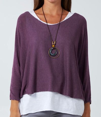 Necklace Double Layer Cotton Top- Mirella