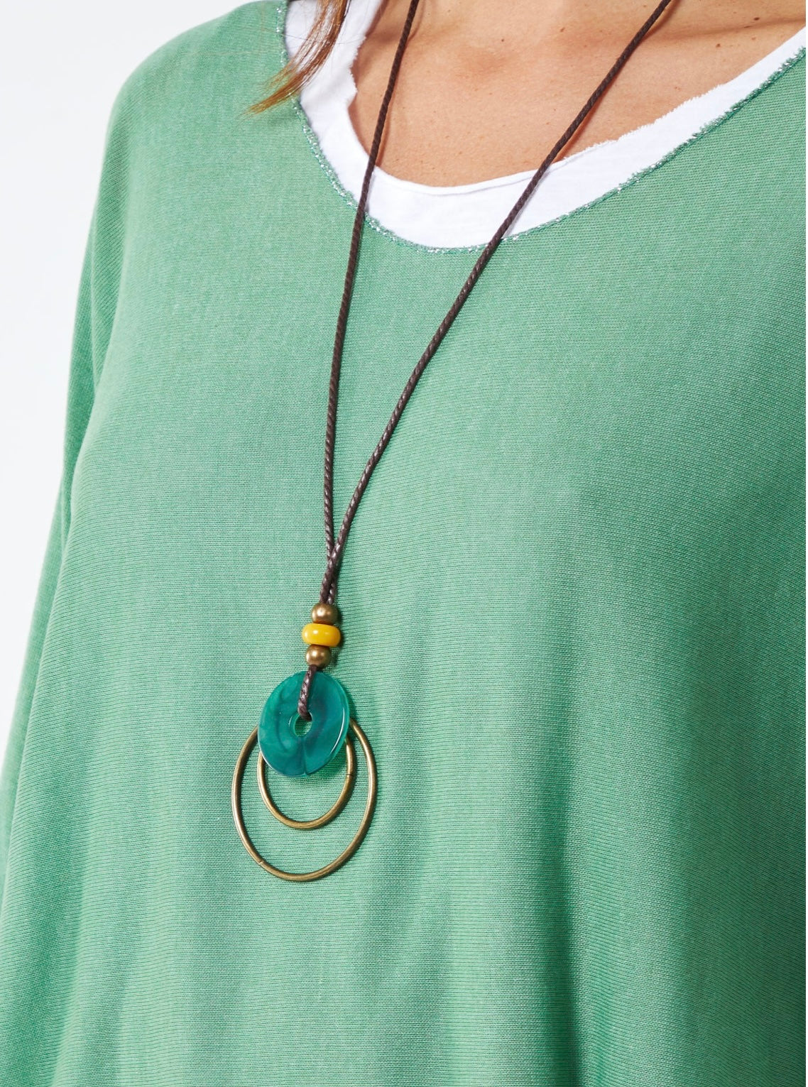 Necklace Double Layer Cotton Top- Mirella