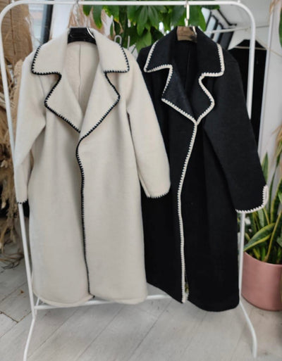 Blanket Stitching Long Coat- Sia