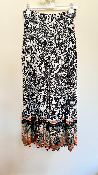 Elasticated Waist Printed Skirt- Amalfi