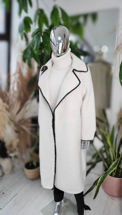 Blanket Stitching Long Coat- Sia