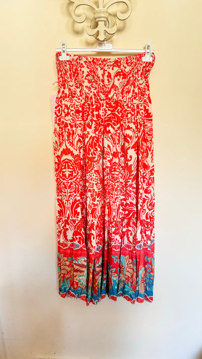 Elasticated Waist Printed Skirt- Amalfi