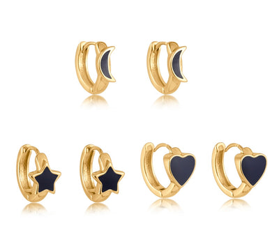 Charm Pack Of Huggie Earrings- Fiona