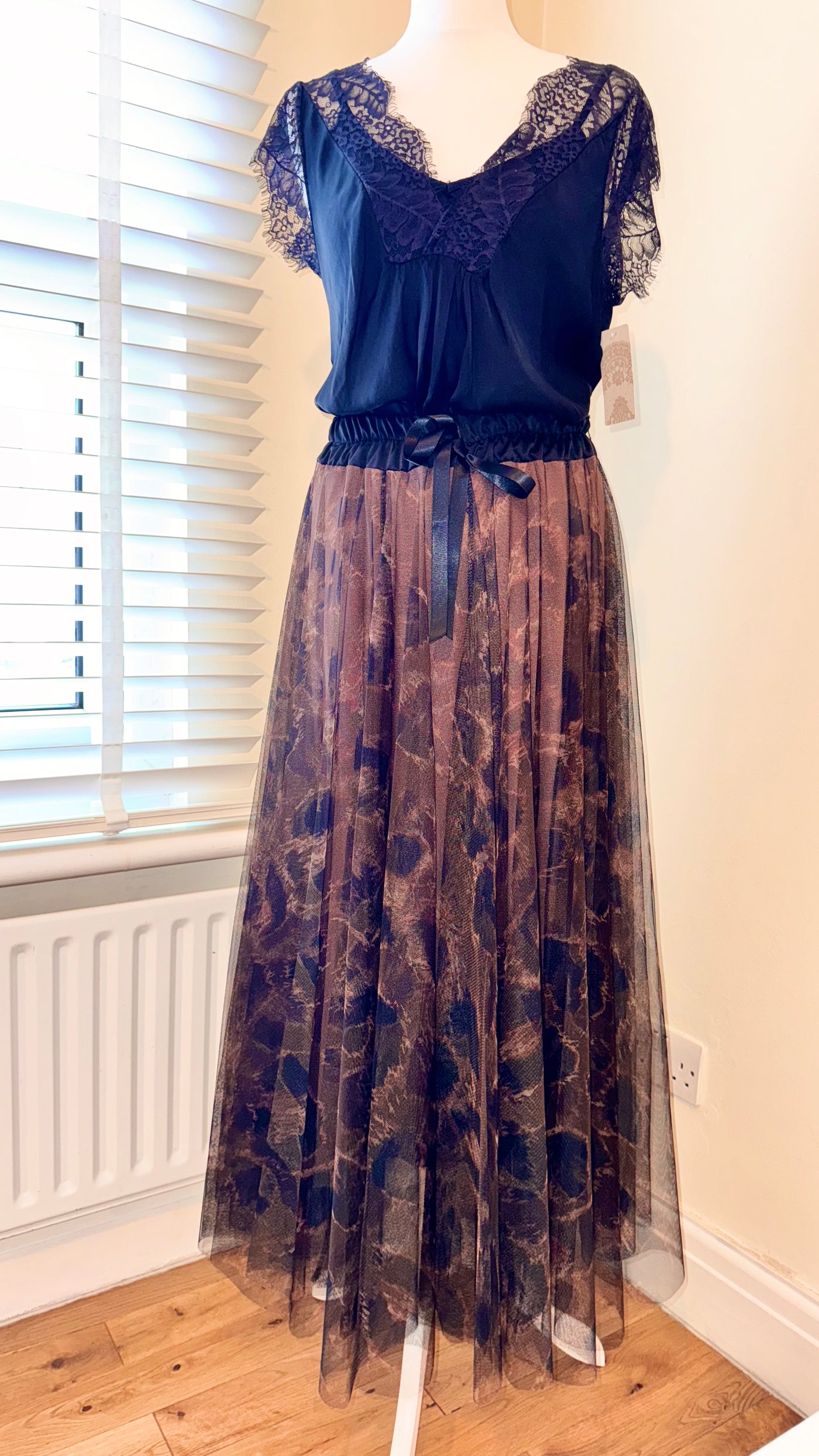 Leopard Print Tulle Maxi Skirt- Ornella