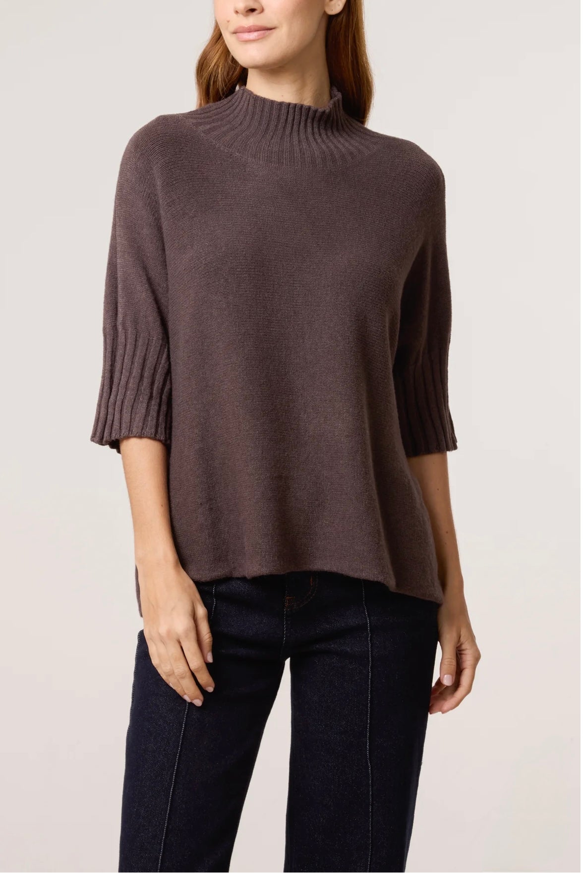 Funnel Neck Italian Knit Jumper- Vania