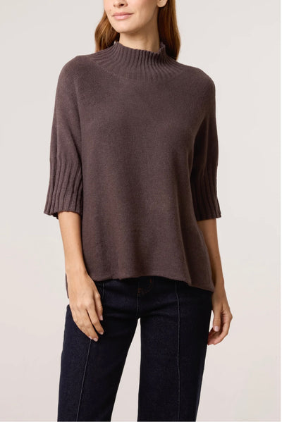 Funnel Neck Italian Knit Jumper- Vania