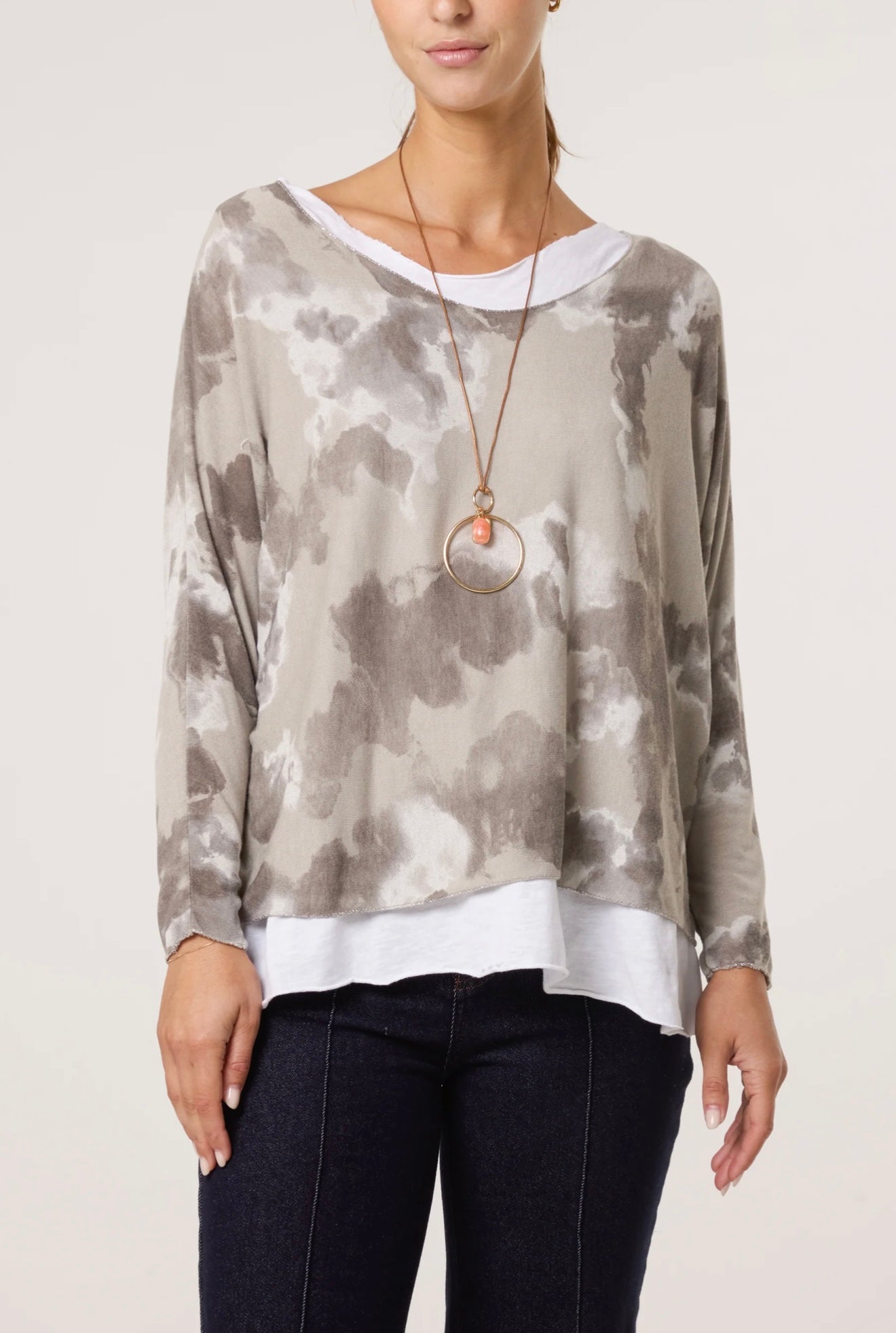 Marble Double Layer Top– Cloud Nine