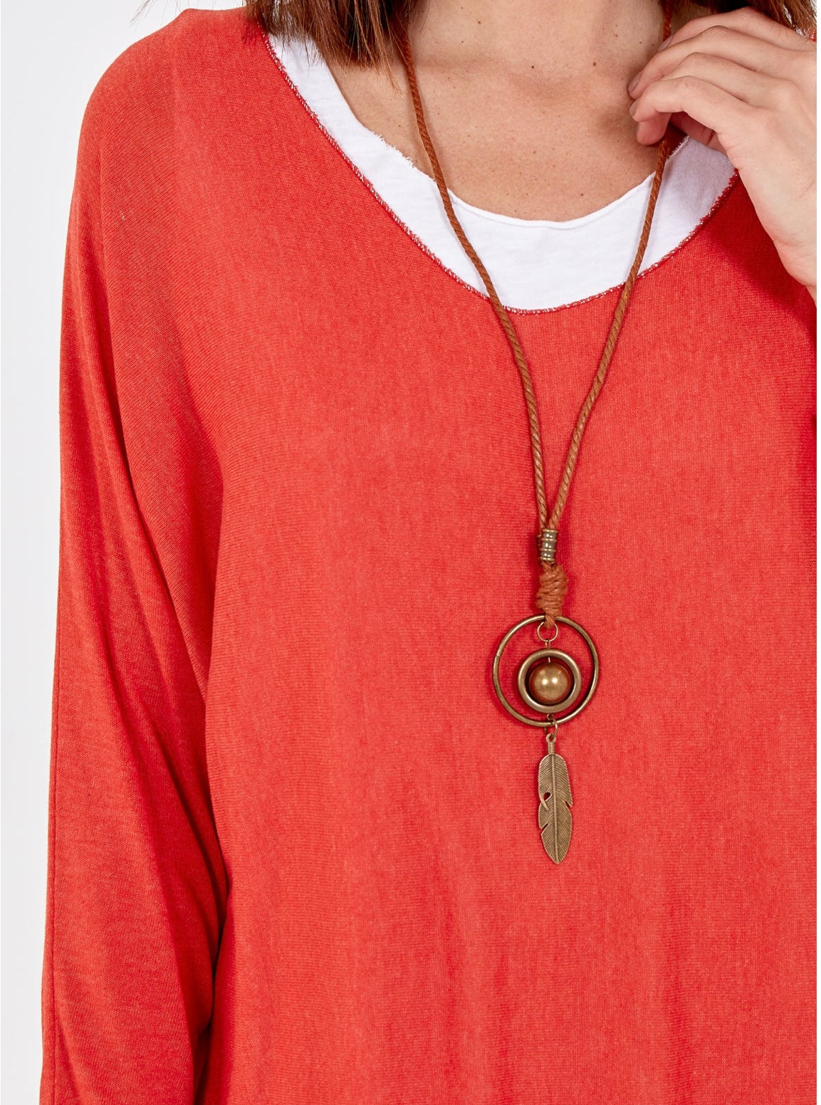 Necklace Double Layer Cotton Top- Mirella