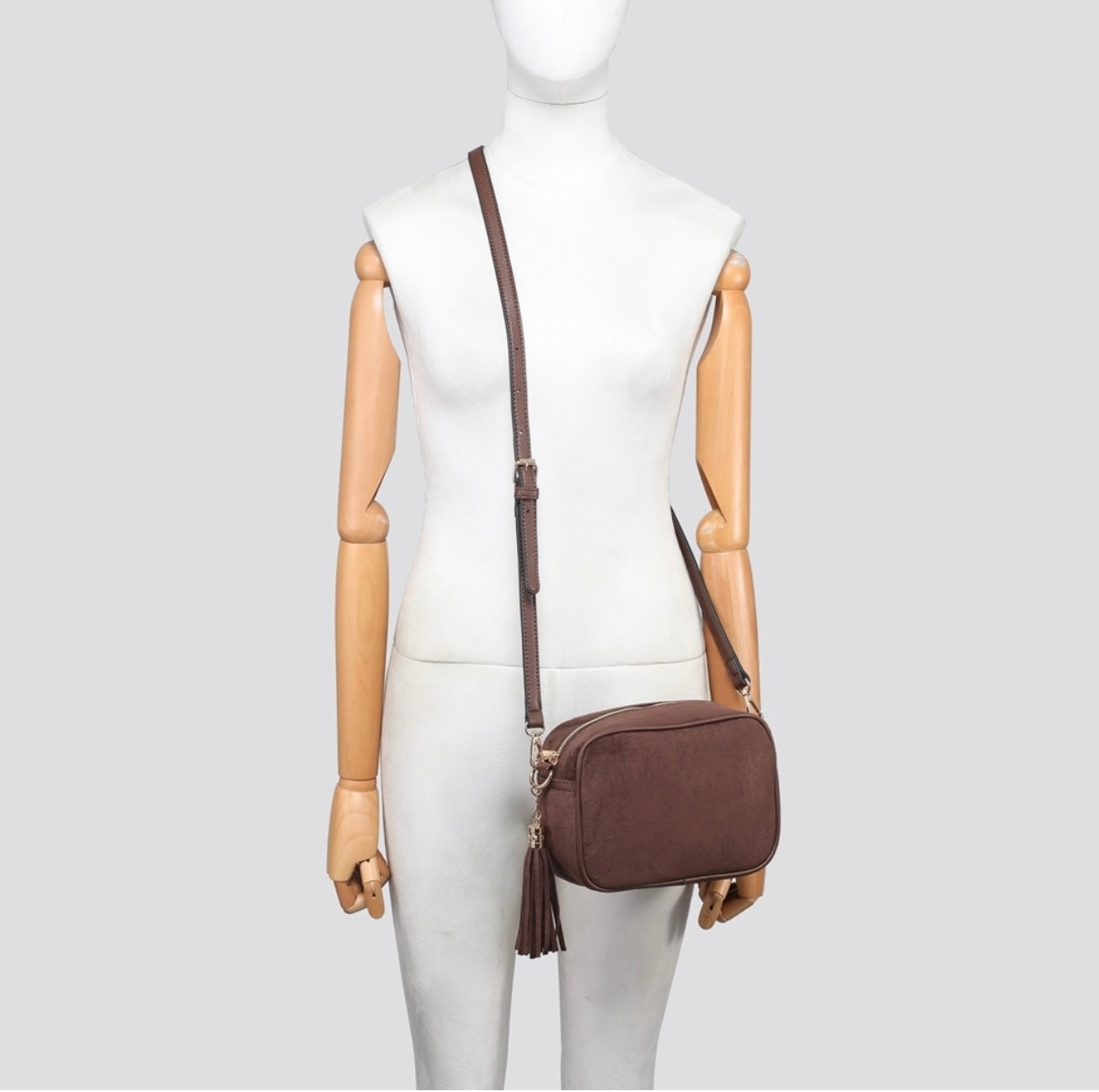 Faux Suede Crossbody Bag- Malia