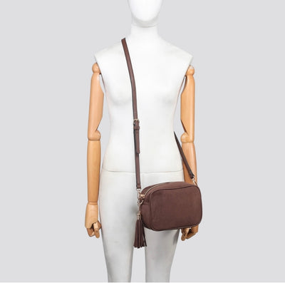 Faux Suede Crossbody Bag- Malia