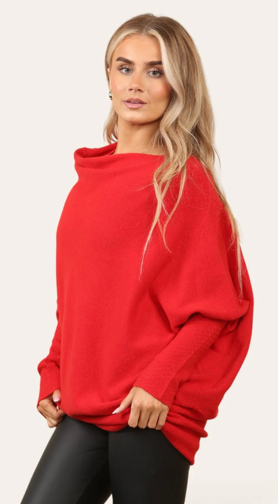 Soft Knit Asymmetric Draped Jumper - Giada