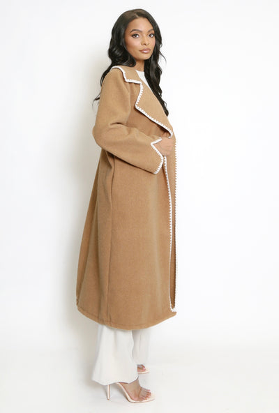 Blanket Stitching Long Coat- Sia