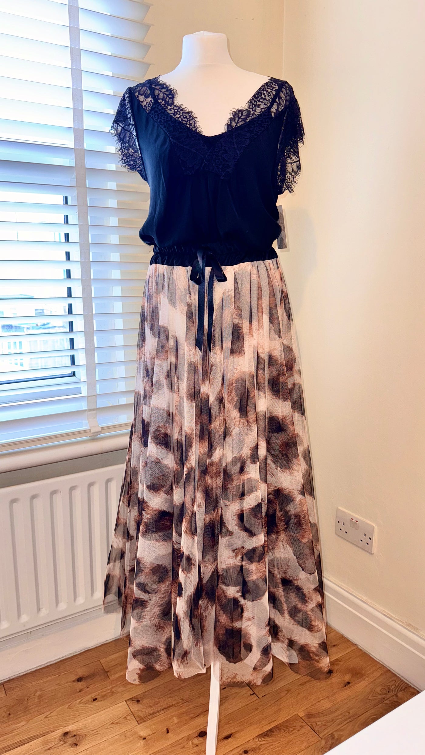 Leopard Print Tulle Maxi Skirt- Ornella