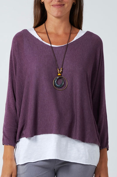 Necklace Double Layer Cotton Top- Mirella