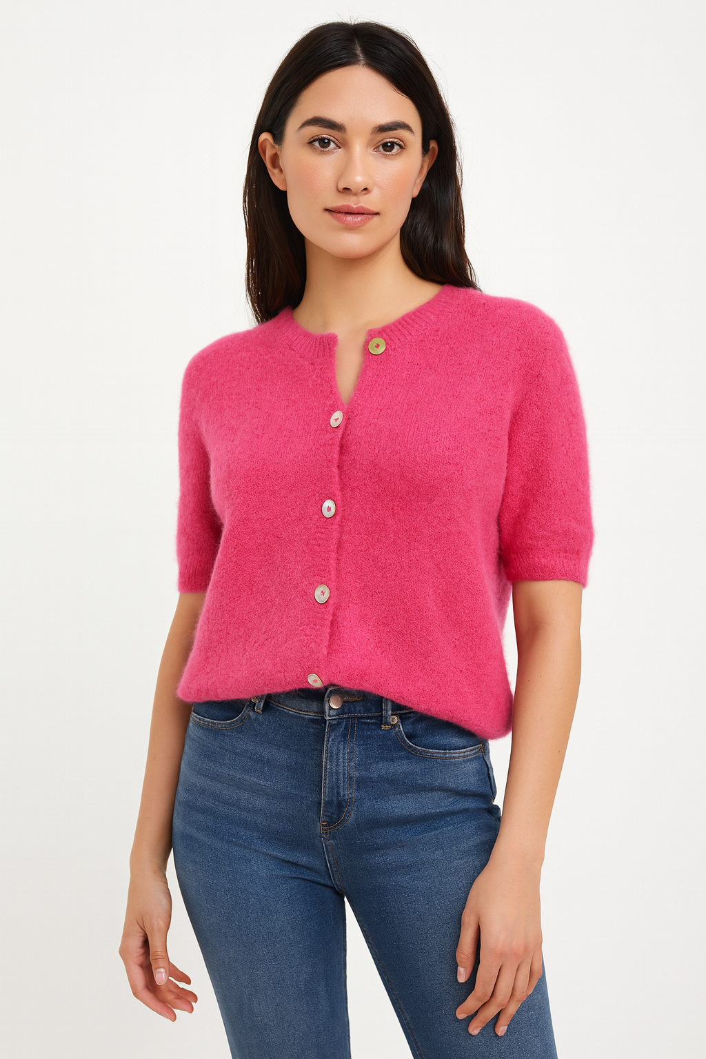 Short Sleeve Italian Alpaca Cardi– Carezza