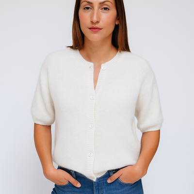 Short Sleeve Italian Alpaca Cardi– Carezza