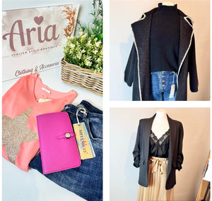 Clothes and accessories from aria boutique 