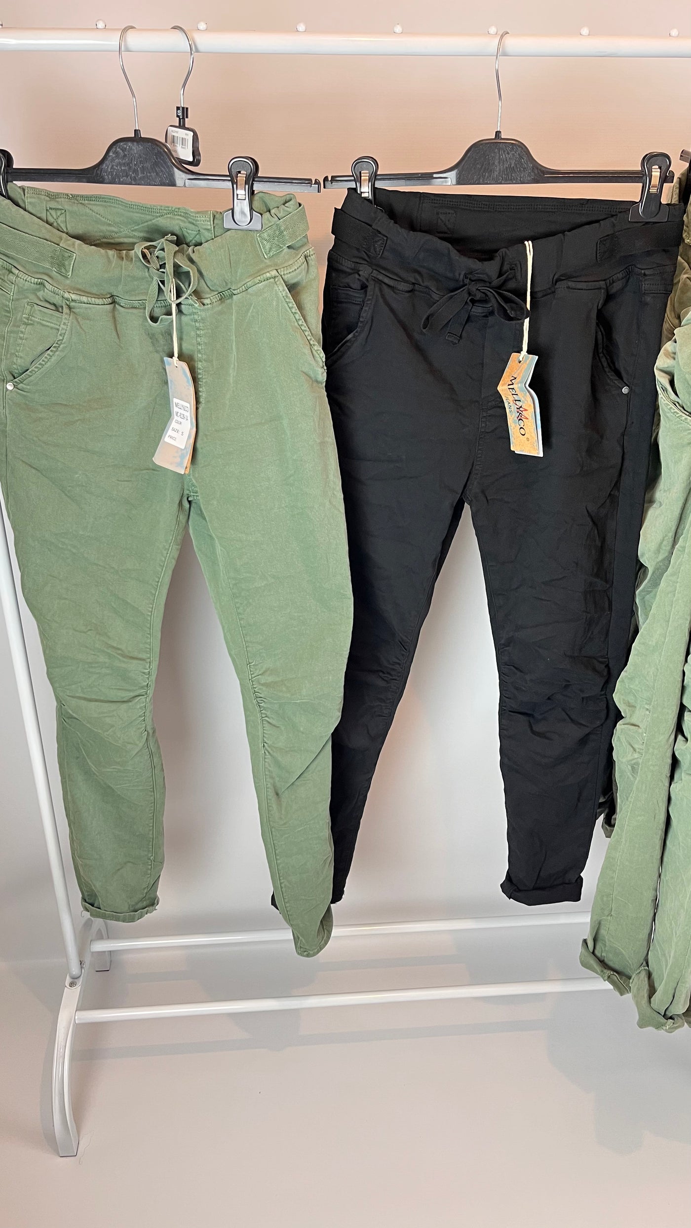 Melly Co Drawstring Jeans Joggers Eliana Aria Italian Style Boutique