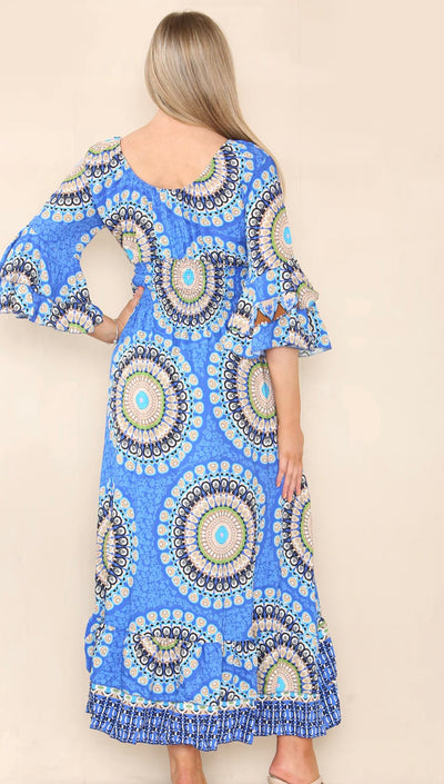 Mandala Print Maxi Dress- Anais