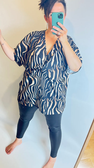 Italian Zebra Print Knot Top