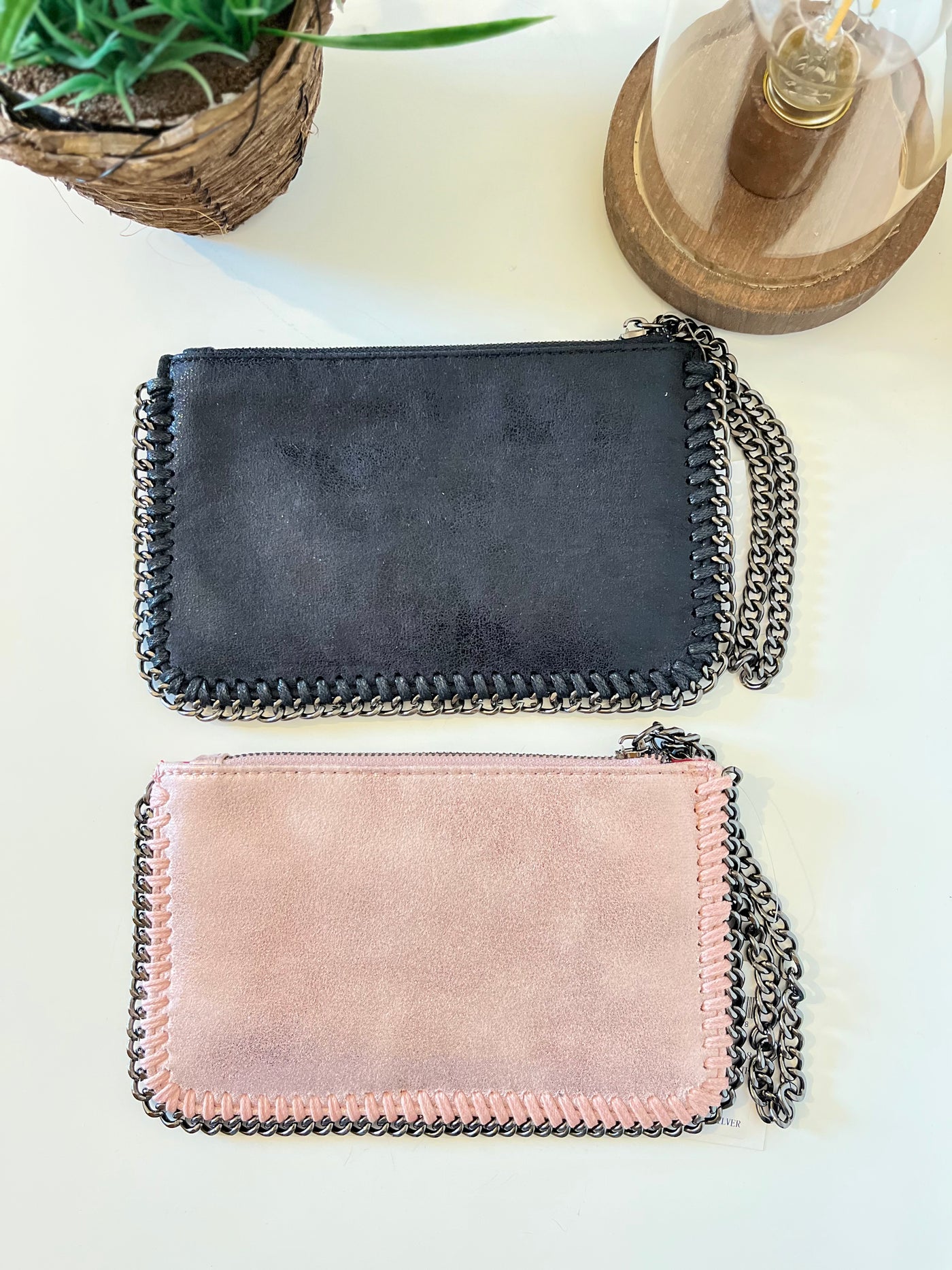 Showcase of colours of the Faux Suede Chain Clutch Bags