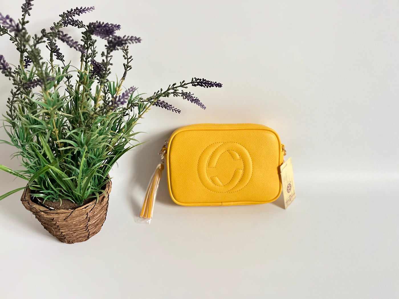 yellow faux leather crossbody bag 