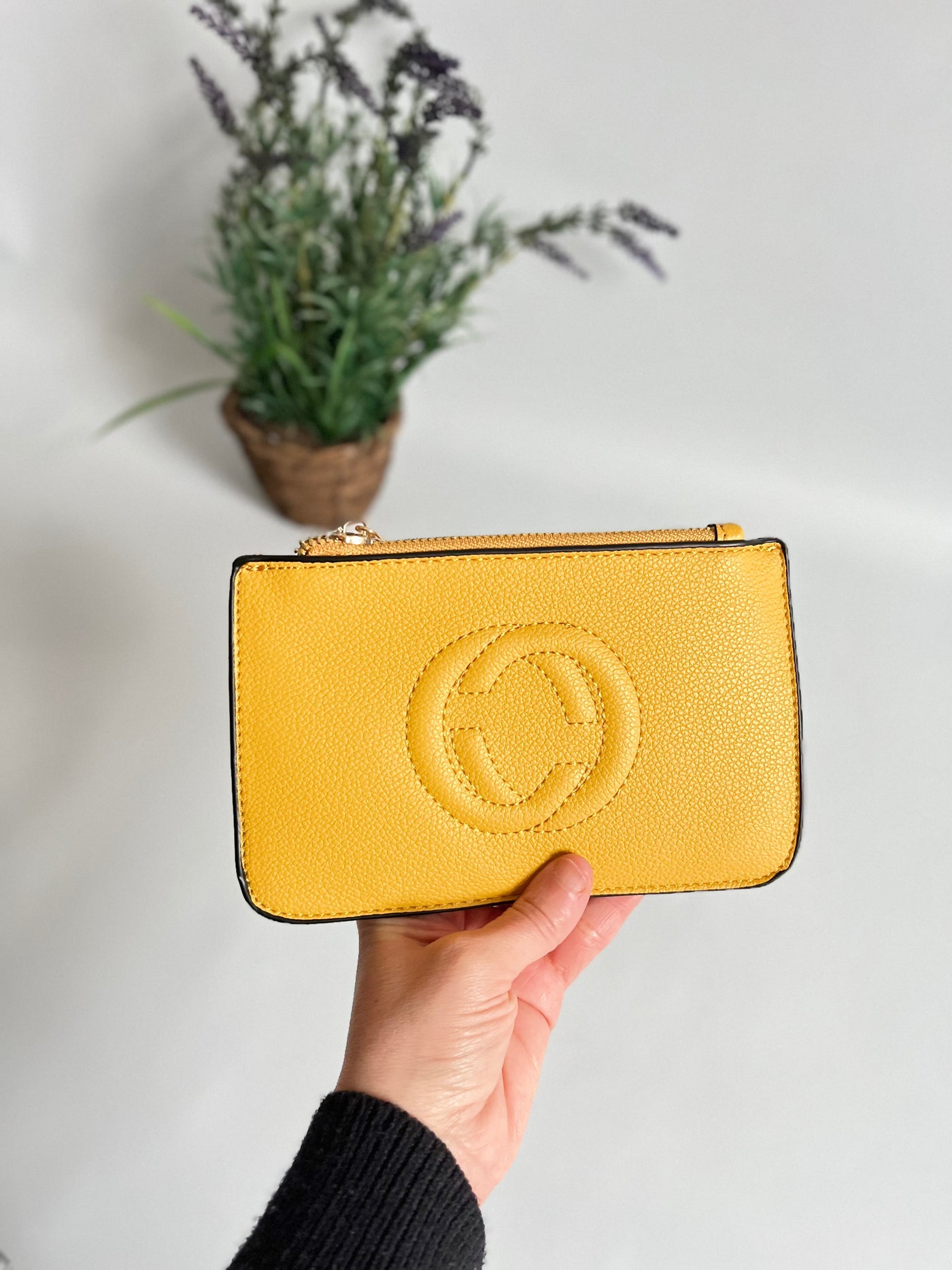 Yellow Designer Inspired Small Pouch