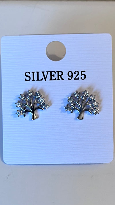 Silver 925 Tree Of Life Earrings- Oak